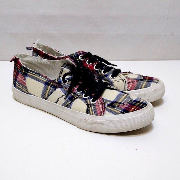 Jellypop Plaid Canvas Comfort Fit Women's 8.5M Sneakers Everyday Go Fasters - Picture 3 of 8